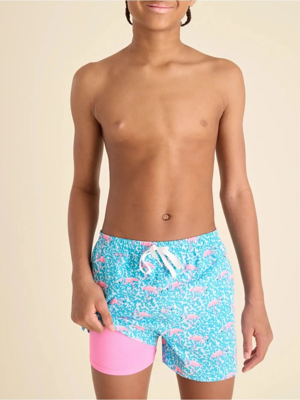chubbies Boys Blue & Pink Dolphin Print Swim Trunks